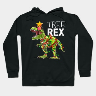 Tree Rex Christmas T Rex Dinosaur Christmas Gift Boys Hoodie